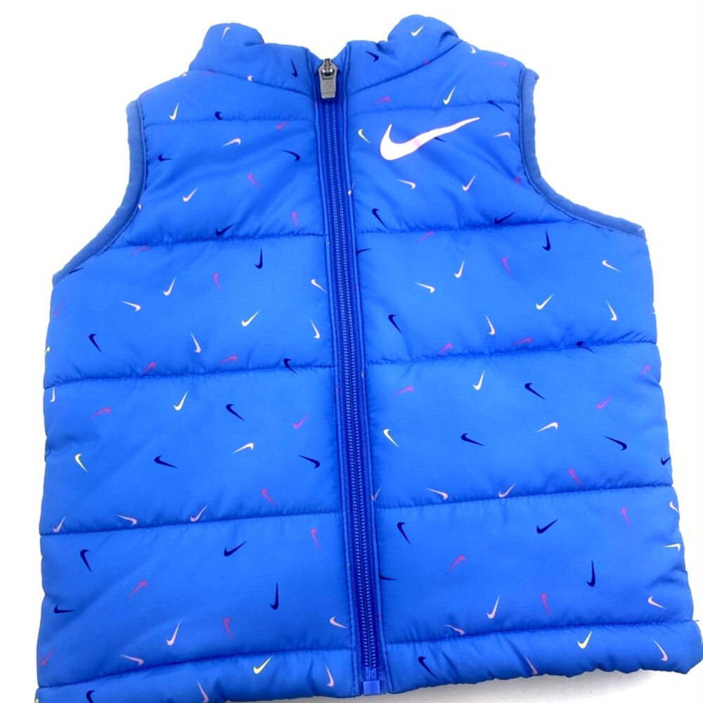 Nike Vest Jacket Coat Size 12m Baby Girl Blue Zipper Puffer Children kids